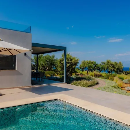 Oceanfront Elaia Private Pool & Panoramic Views Charokopio