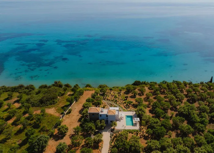 Oceanfront Elaia Private Pool & Panoramic Views * Charokopio