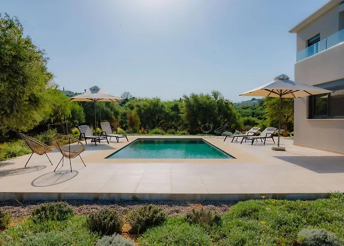 Villa Oceanfront Elaia Private Pool & Panoramic Views Charokopio